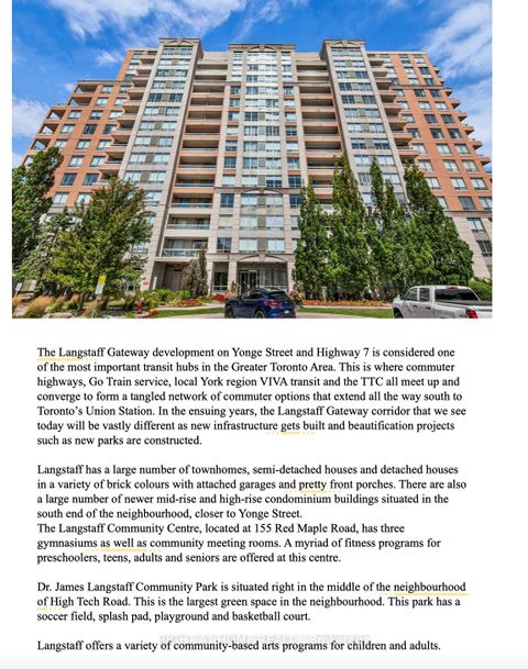 Photo 27 at 601 - 29 Northern Hts Drive, Langstaff, Richmond Hill