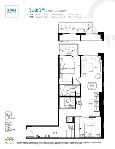 Photo 2 at 1105 - 4569 Kingston Road, West Hill, Toronto