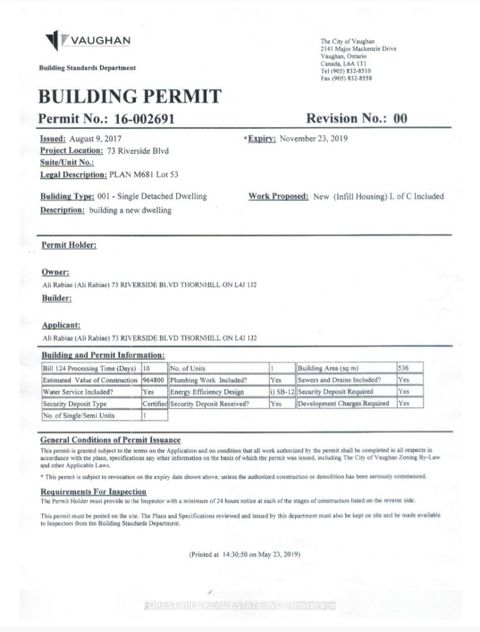 Photo 0 at 73 Riverside Boulevard, Uplands, Vaughan